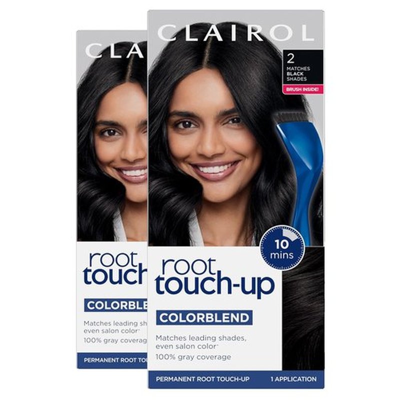 Clairol Root Touch-Up Permanent Hair Dye - 2 Pack of Black Color for Effortless Coverage