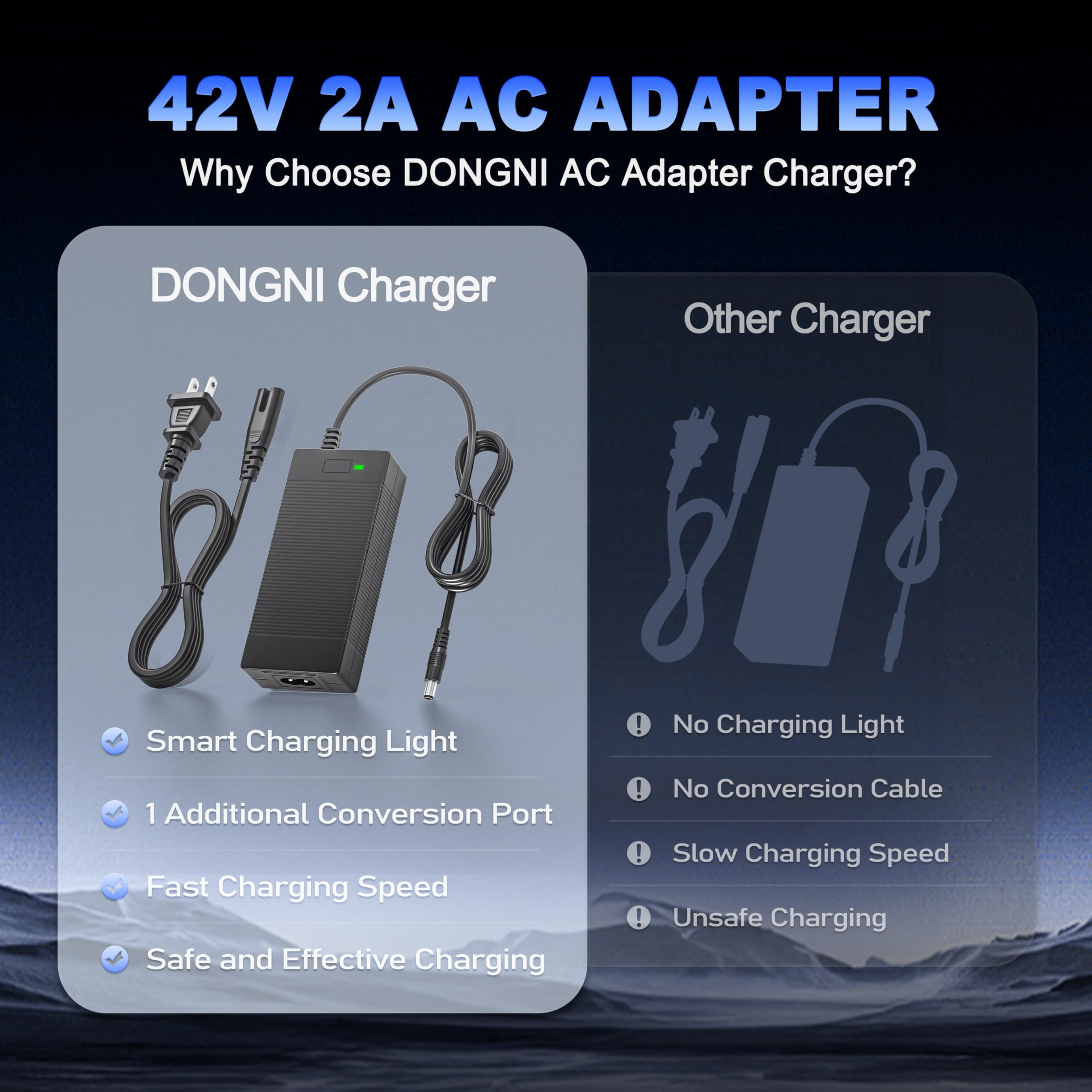 42V 2A Scooter Charger Compatible with Gotrax GXL V2, G2, G3, G4, Apex, Eclipse, Rival, XR Elite, Tour XP Electric Power Supply Compatible with Gotrax Alpha XL Charger
