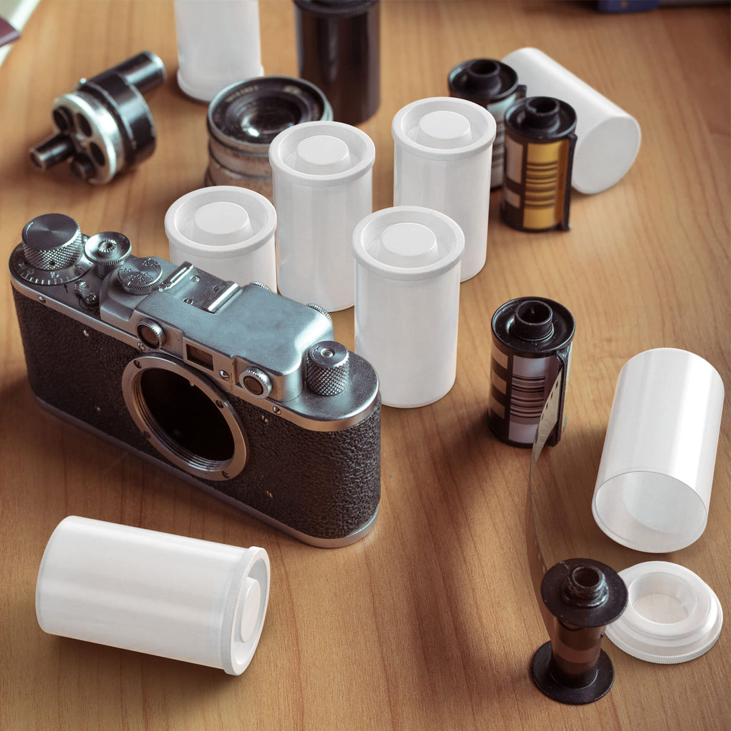 Film Canisters with Caps, Film Canisters, 35mm Case, White, 8oz, 60 Pack