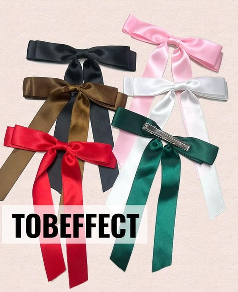 Tobeffect Hair Bows for Women Girls Satin Ribbon Bow, Cute Bow Hair Accessories 10PCS Multicolor