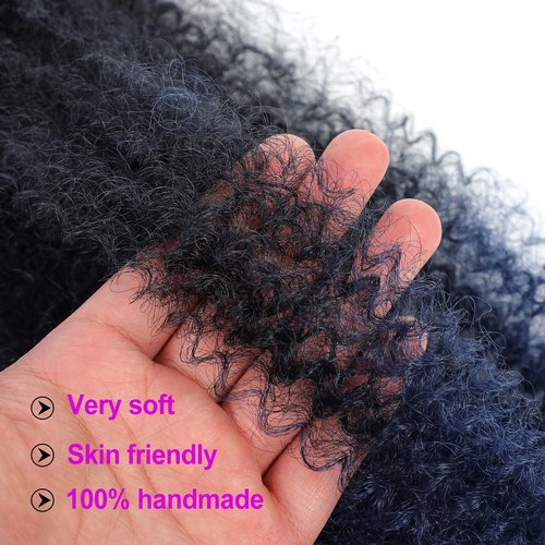 24Inch Afro Twist Hair 3Packs Springy Afro Twist Hair Crochet Braiding Hair (24 Inch (Pack of 3), 1b/dark blue)