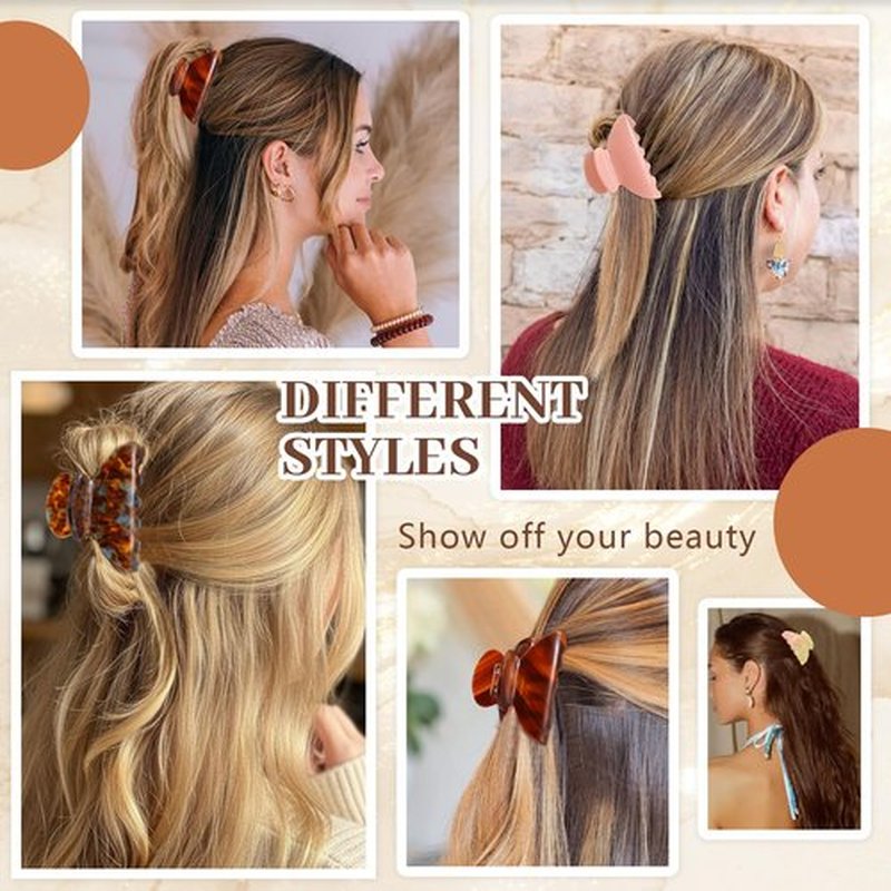 4 Pack Hair Clips for Women - Cute & Stylish Small Claw Clips for Everyday Use, Medium Hair Claw Clip for Thin Hair | Ideal Gifts Tortoise Hair Accessories for Women Holiday Gifts