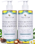 Tree to Tub Biotin Fine Hair Thickening Shampoo for Thicker, Fuller Volume - Gentle Volumizing Sulfate Free Argan Oil Shampoo for Women & Men w/Caffeine, Organic Saw Palmetto, All Natural Tea Tree