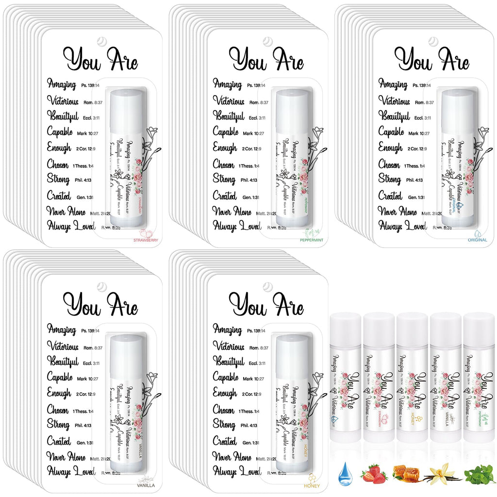 Sacubee 15 Pack Christian Gifts Bulk for Women Men Religious Lip Balms Bulk Church Party Favors Christmas Party Gifts Stocking Stuffers Bible Verse Study Supplies for Employee Staff Coworkers