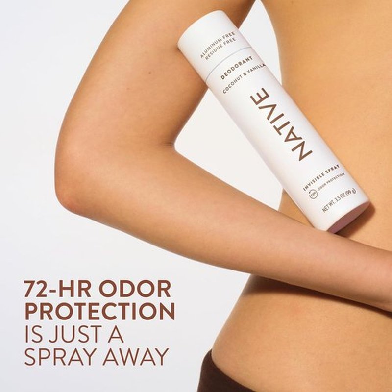 Native Deodorant - Coconut & Vanilla Body Spray | 72-Hour Odor Protection, Aluminum-Free, 3.5 oz