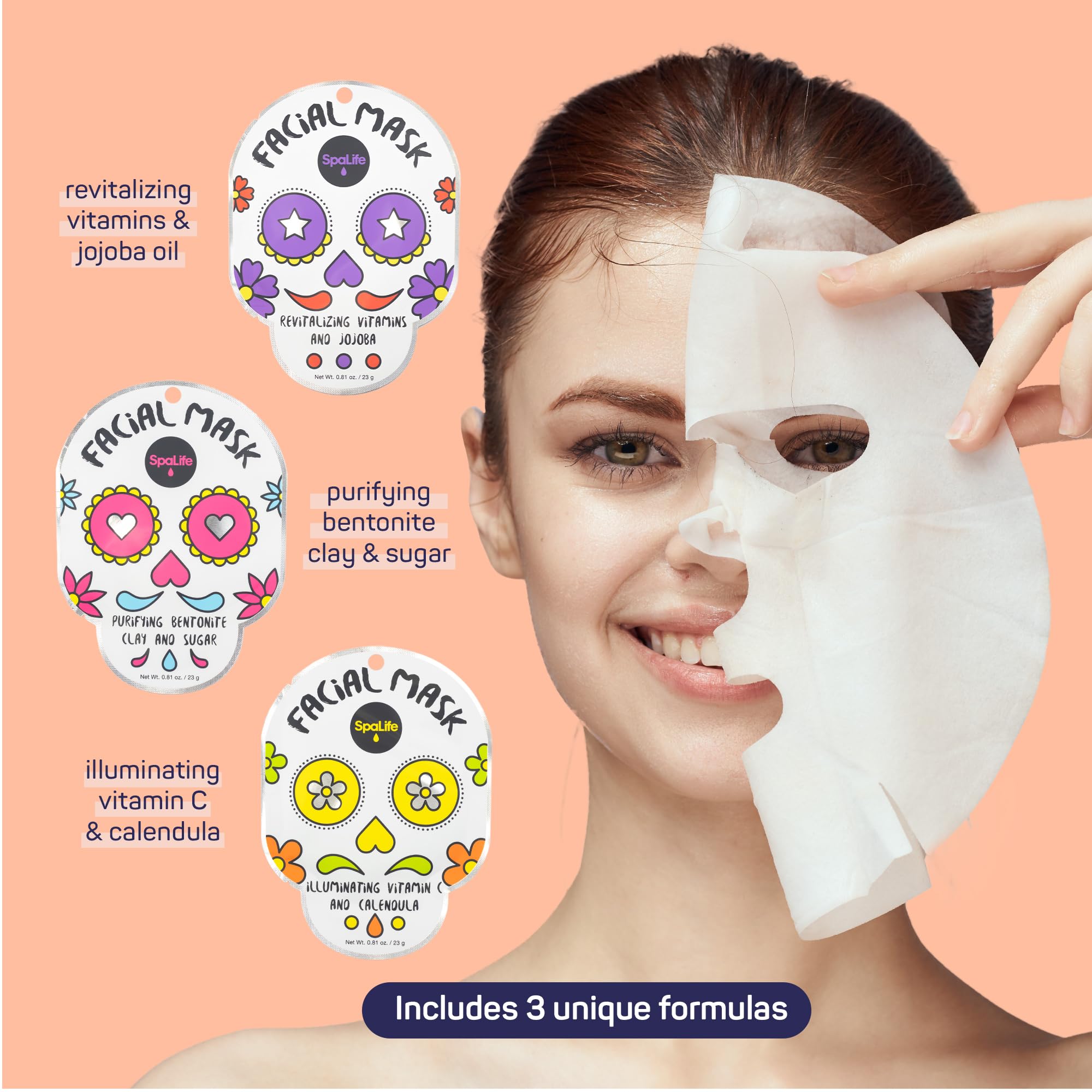 SpaLife Beauty Santa’s Squad 2025 Christmas Face Mask Bundle | Korean Facial Masks | Hydrating, Soothing, Complexion Enhancing and Firming Sheet Mask Set | Christmas Gifts for Women | 12 Pack