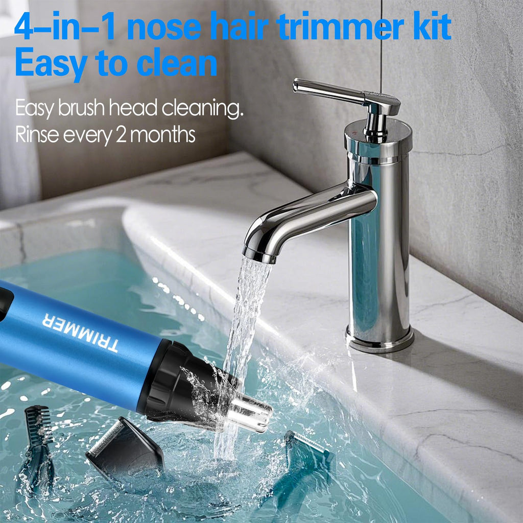 Nose Hair Trimmer for Men, Ear and Nose Hair Trimmer for Women,Sideburn,Eyebrows Hair Trimmer, Electric Facial Hair Remover with LED light display, Rechargeable, Waterproof for Home, Travel Business
