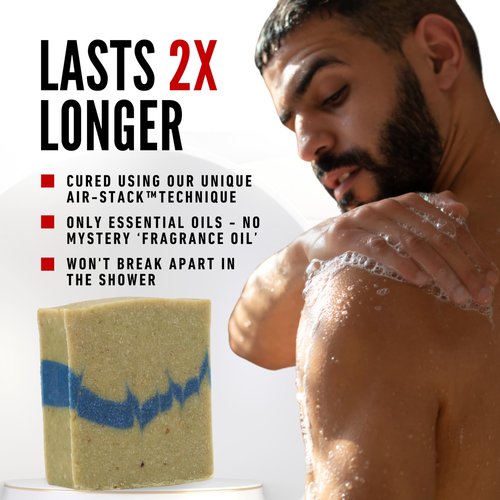 The Black Stuff All Natural Bar Soap for Men Handmade Cold Process Soaps with Organic Ingredients and Essential Oils - Mens Soap for Daily Use, Dogs Bay Beach Body Soap