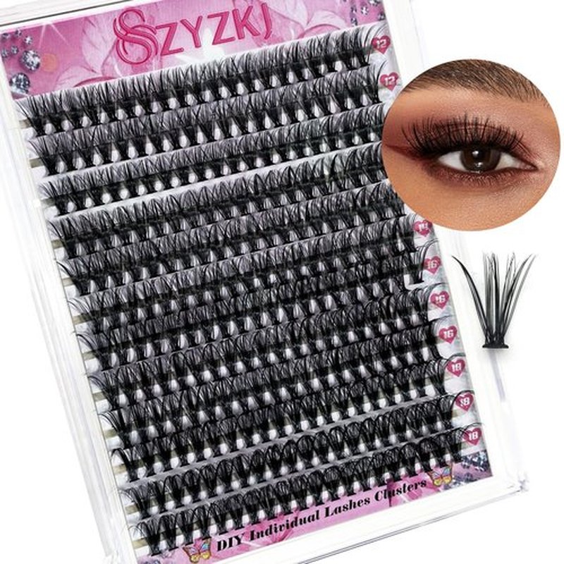 SZYZKJ Lash Clusters 3D Multilayered DIY Cluster Eyelash Extensions 144pcs D Curl 12-18mm Mix Individual Lashes Cluster (D Natural 12-18mm-D)
