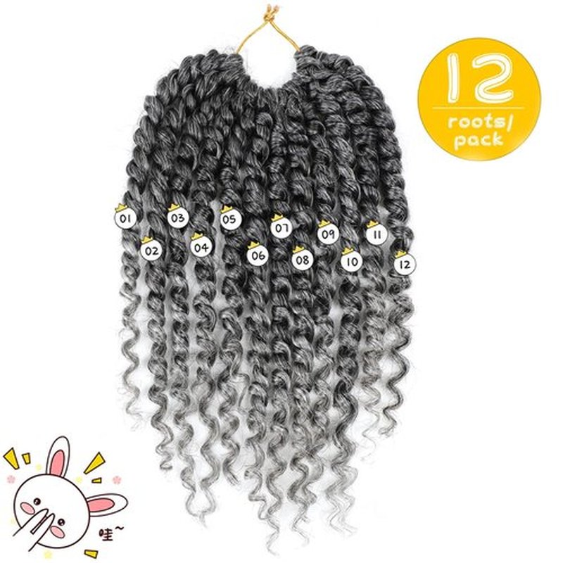 Fulcrum Passion Twist Hair 10 Inch, 8 Packs Passion Twist Crochet Hair for Black Women, Prelooped Crochet Twist Hair with Curly Ends (10Inch, Tgray#)