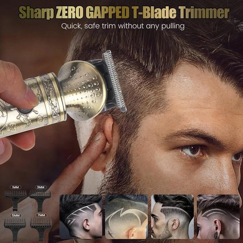 NuvaConx Trimmer Kit Professional Hair Clipper Zero Gapped T-Blade Electric Shaver Razor Nose Body Trimmer for Men Cordless Grooming Kit 4 in 1