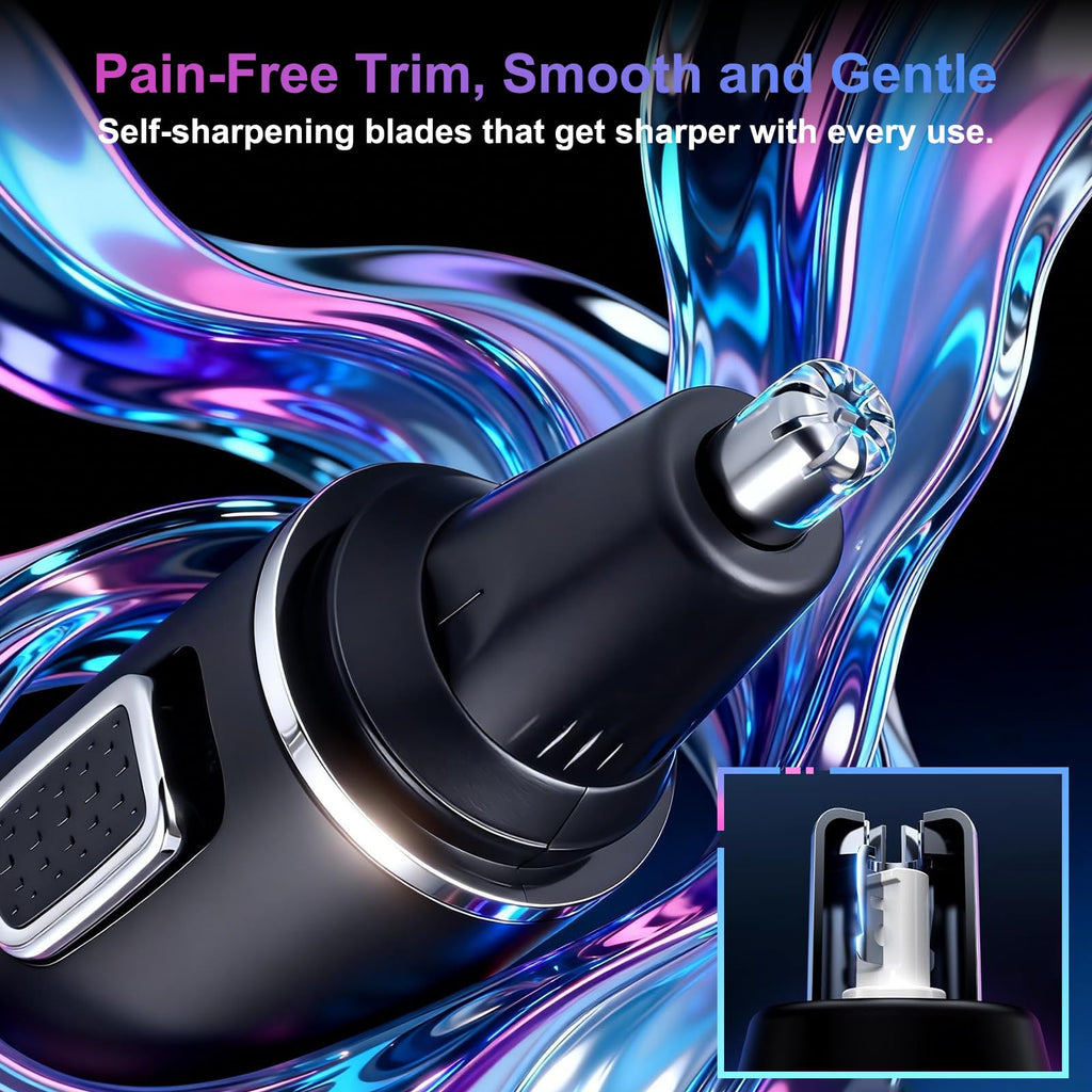 AREYZIN Nose Hair Trimmer for Men,Rechargeable Ear and Nose Trimmer,2026 Professional 2 in 1 Painless Eyebrow & Facial Hair Trimmer with IPX7 Waterproof Dual Edge Blades (Black)