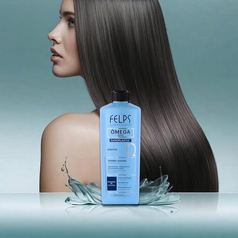 Felps Professional Omega Sensitive - Thermal Sealing Nanoplasty for Straightening & Smoothing Hair - 500ml/16.90oz
