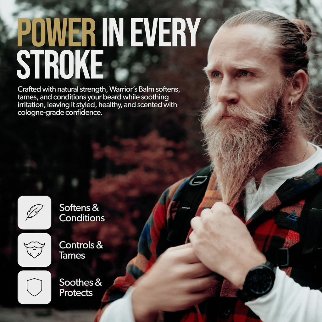 The Beard Struggle Warrior’s Beard Balm - Gold Collection, Valhalla's Gates - Non-Greasy Low-Hold Formula, Luxurious Cologne-Grade Fragrances 100% Natural and Plant-Based Ingredients - 50g