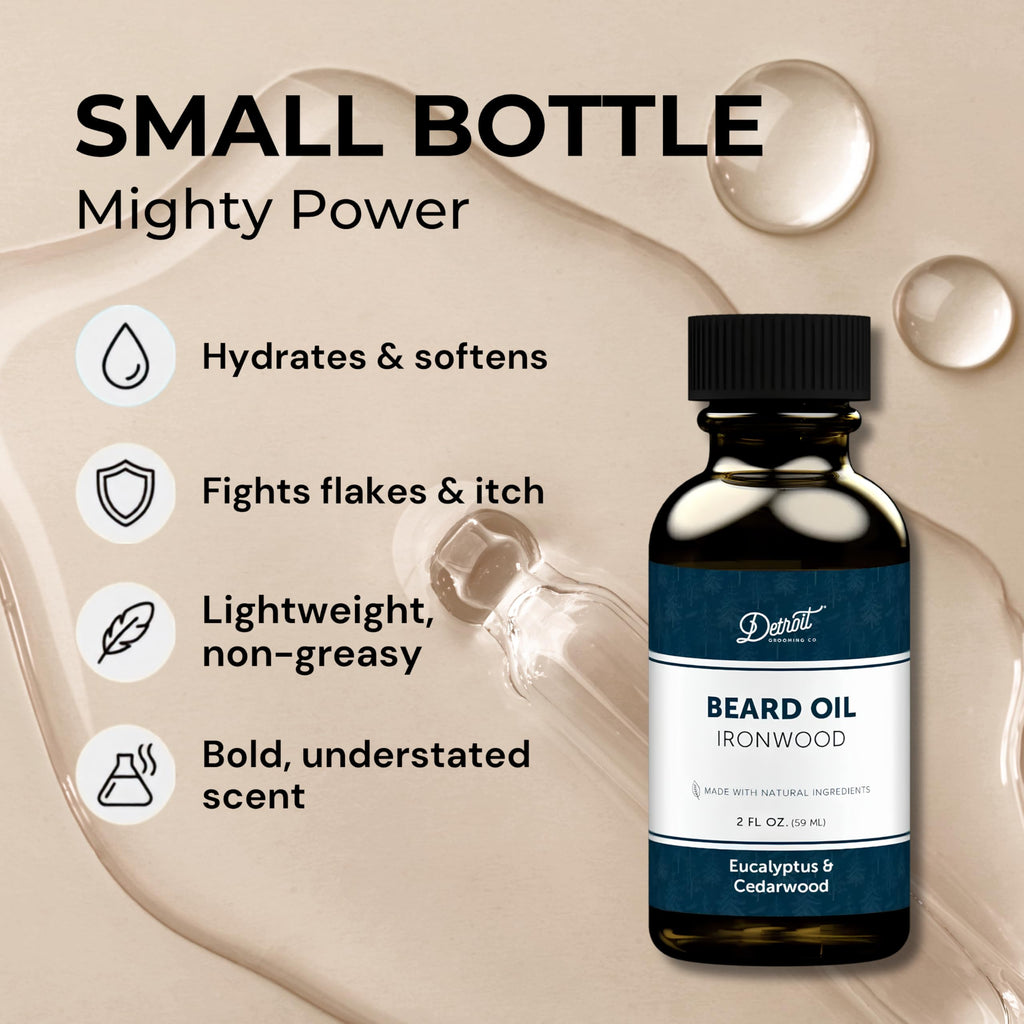 Detroit Grooming Co. Beard Oil | Ironwood | Natural Formula, 2 oz