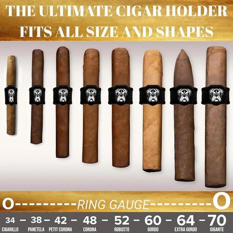 Dominant Magnetic Cigar Holder - Universal Cigar Clip with Strong Magnet & Elastic Silicone | 2 Pack (Blue & Black)