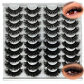 loladook Mink Lashes Pack Strip Dramatic Lashes Fluffy 20mm Long Cat Eye Faux Mink Wispy Volume False Eyelashes Multipack