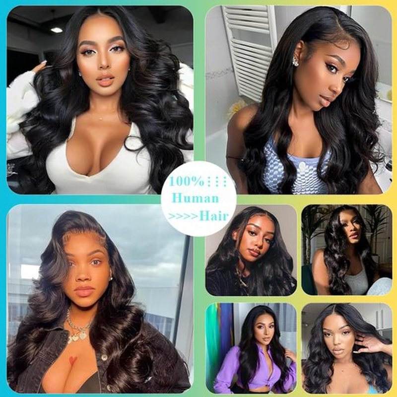 AnJudyReid 12A Body Wave Bundles Human Hair 20Inch 1 Bundle Human Hair 100% Unprocessed Brazilian Virgin Hair Double Weft Single Human Bundles Body Wave Deals Hair Extensions Natural Black
