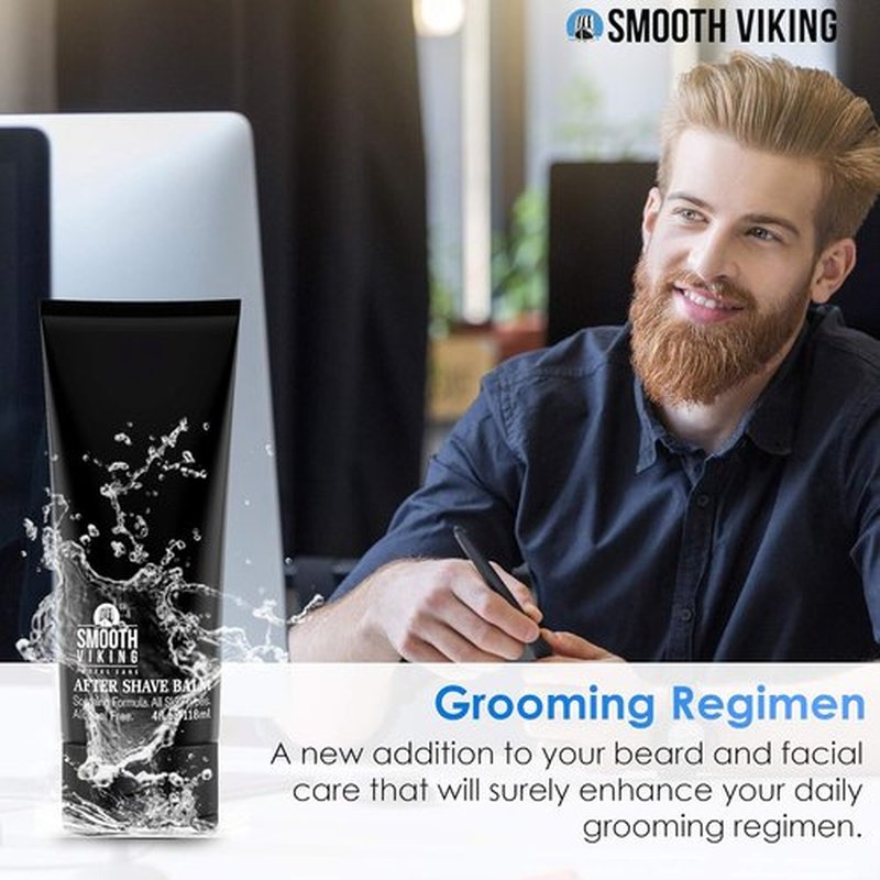 Smooth Viking After Shave Balm for Men - Alcohol-Free, Soothing & Moisturizing Formula | 4 Oz with Spiced Black Pepper Scent