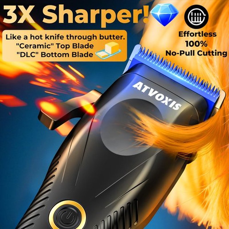 9000 RPM Brushless Motor Professional Hair Clippers Set for Men: Cordless Clippers & Zero Gap Trimmers with DLC Blades LED Display Fast Charging Stands Travel Pouch Maquina Para Cortar Pelo De Hombre