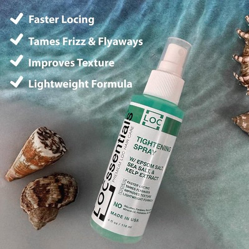 LOCssentials Sea Salt Tightening Spray for Locs Faster Locking for Dreadlocks & Starter Locs - Twist & Braid Spray with Kelp Extract