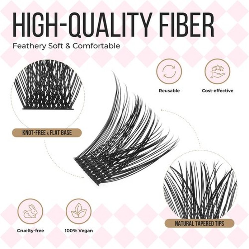 PopUp Cluster Lashes 168pcs Wispy Lash Clusters Soft D Curl Eyelash Clusters Russian Lashes Clusters DIY Eyelash Extensions at Home,Thin Bank 9-18mm MIX (Y56)