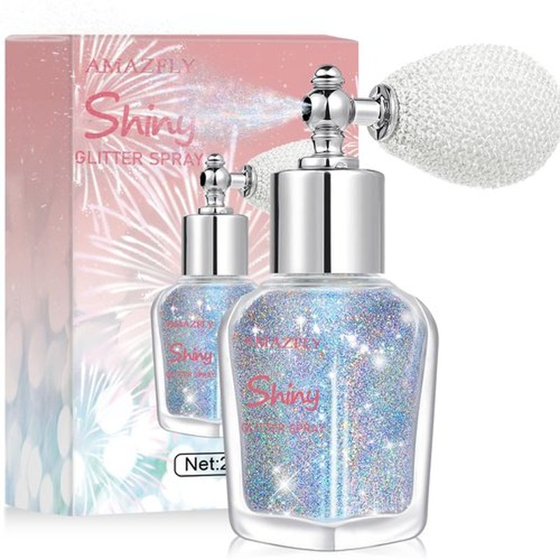 Hair and Body Glitter Spray, Shimmering Powder Sparkle Powder Makeup, Glitter Loose Sparkle Makeup for Body Highlighter,Festival Prom Rave Accessories (Glint-Rainbow)