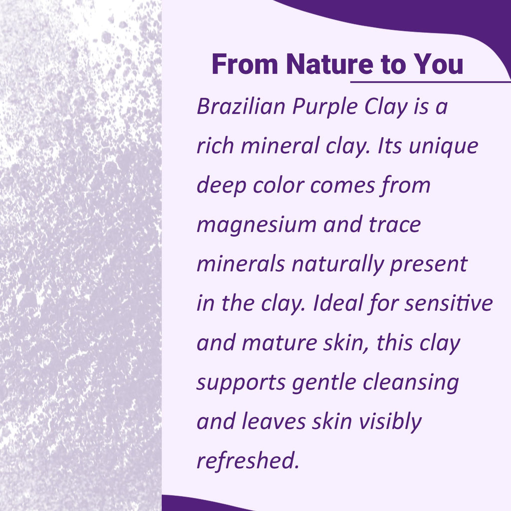 Brazilian Purple Clay Powder by mi nature | For Detoxifying Skin | Natural Herbal Skin Care |Facial Cleansing mask | Use to make Masks, Creams, Scrubs, Bath Bombs, Body Wash and Soaps | 100g (3.5Oz)