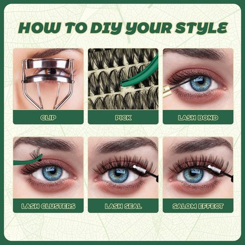 Lash Clusters 280Pcs Eyelash Clusters KEYYOU 60D D Curl 9-18MIX Clusters Lashes Thick Super Soft Wispy DIY Eyelash Extension at Home(60D-D,9-18MIX)