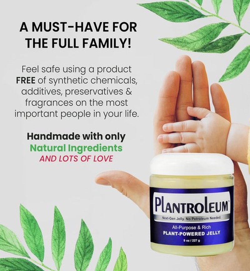 Beesaluxe Plantroleum | Next-Gen Plant-Powered Jelly | No Petroleum Needed | All-Purpose Moisturizer & Skin Protectant (8 Ounce)