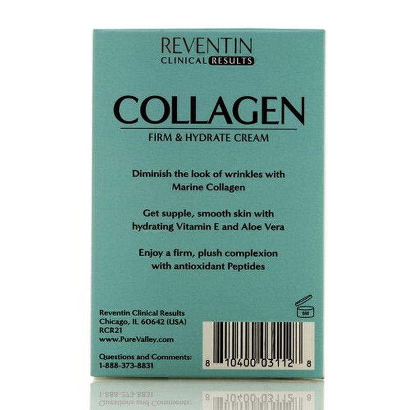 Reventin Clinical Results Firm & Hydrate Collagen Face Cream Targets Wrinkles, Fine Lines, Anti Aging Facial Moisturizer Collagen Lotion W/Peptides, Vitamin E, & Aloe Vera For Women & Men, 1.5 Fl Oz