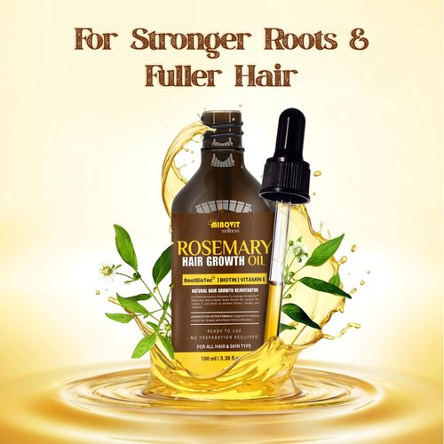 Gutaderme Rosemary Oil For Hair Growth (3.4 Fl Oz) Infused With Biotin, Vitamin E, Almond Oil & Coconut - Hair Strengthening, Nourishing & Volumizing