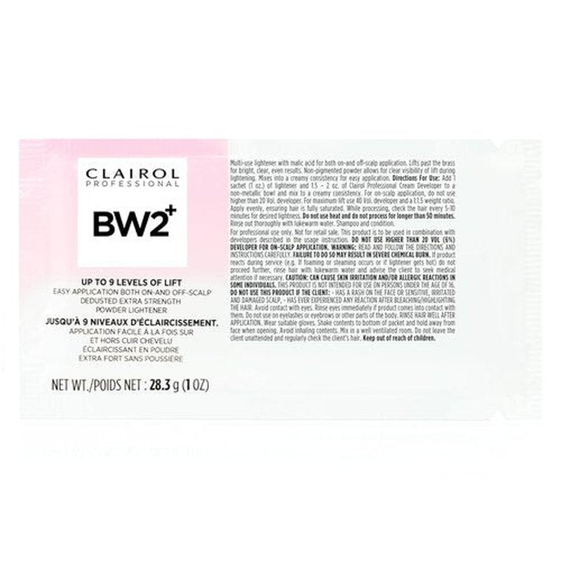 Clairol Professional BW2+ Powder Lightener - Extra Strength for Up to 9 Levels of Lift