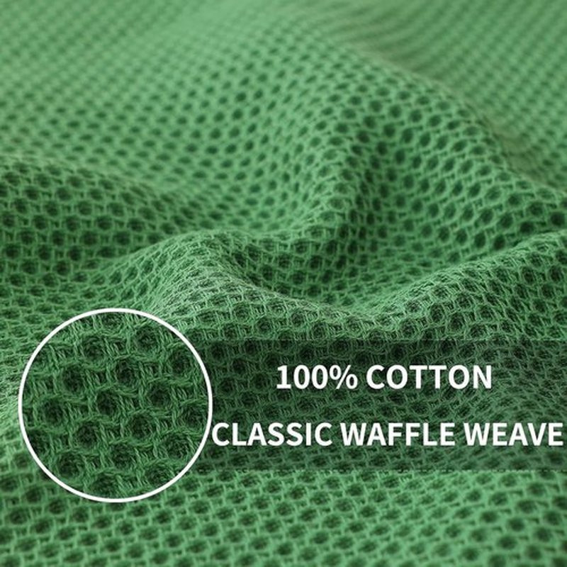 Homaxy 100% Cotton Kitchen Dish Towels - Ultra Soft & Absorbent Quick Drying, 13 x 28 Inches, 8-Pack in Grass Green