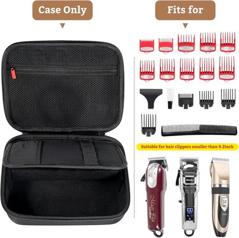 ProCase Hard Travel Case - Hair Clippers Organizer for Hatteker, Oneisal, Wahl 5Star & Andis - Black