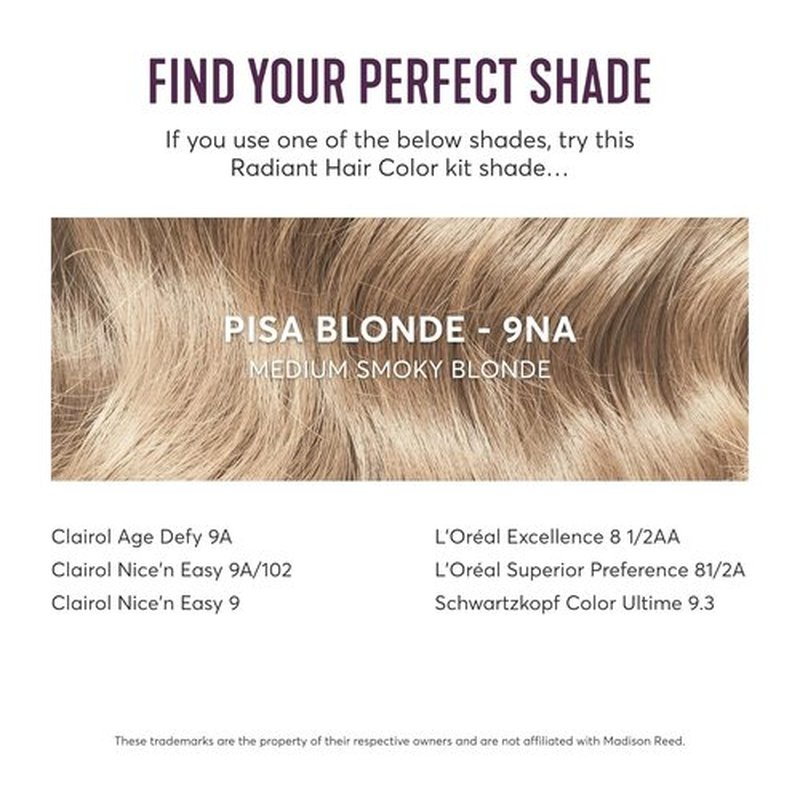Madison Reed Hair Color Kit - Radiant Pisa Blonde 9NA with Bonding Time Hair Serum for Vibrant Shine