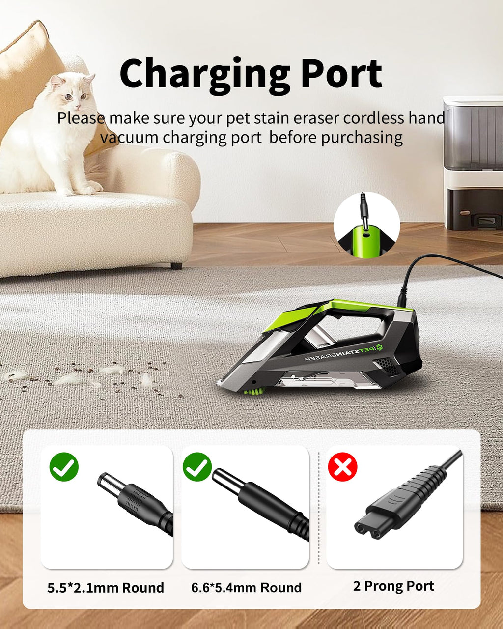 WUKUR 10V Charger for Bissell Pet Stain Eraser 2054 2002 2003 20037 20028 2003A 2164A 2842 2846 2877 3181 3180 3182, Power Adapter for Bissell Cordless Handheld Portable Carpet Vacuum Cleaner 1611736
