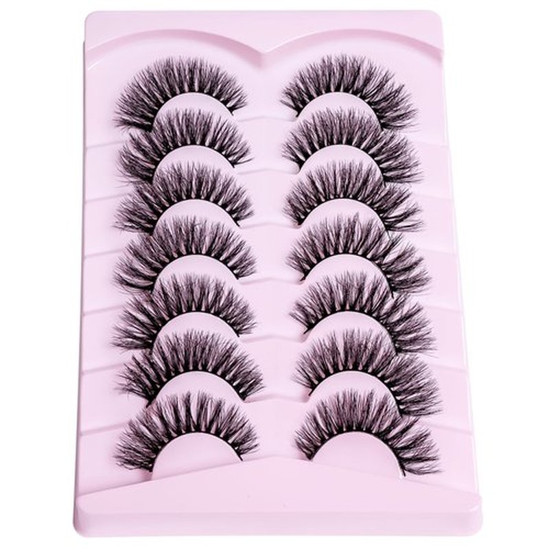 PAVONNE Cat Eye Lashes Wispy Fluffy, 8D Faux Mink 12-18MM (7 Pairs) - Dramatic Volume, Waterproof Lightweight, Daily & Party Wear, Reusable (B Curl)