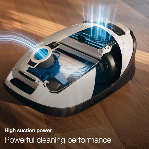 Miele Classic C1 Canister Vacuum - Pet Hair Removal, Portable Design, Lotus White
