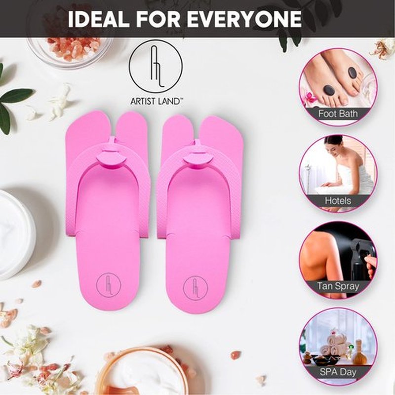 60 Pairs Disposable Anti-Slip Pedicure EVA Slippers Spa Party Pack- Bulk 6 Fun Colors Ideal for At Home Spa Party & Nail Salon