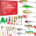 Advent Calendar 2025 Fishing Lure Set - 24 Soft & Hard Lures for Freshwater & Saltwater Fishing Gifts