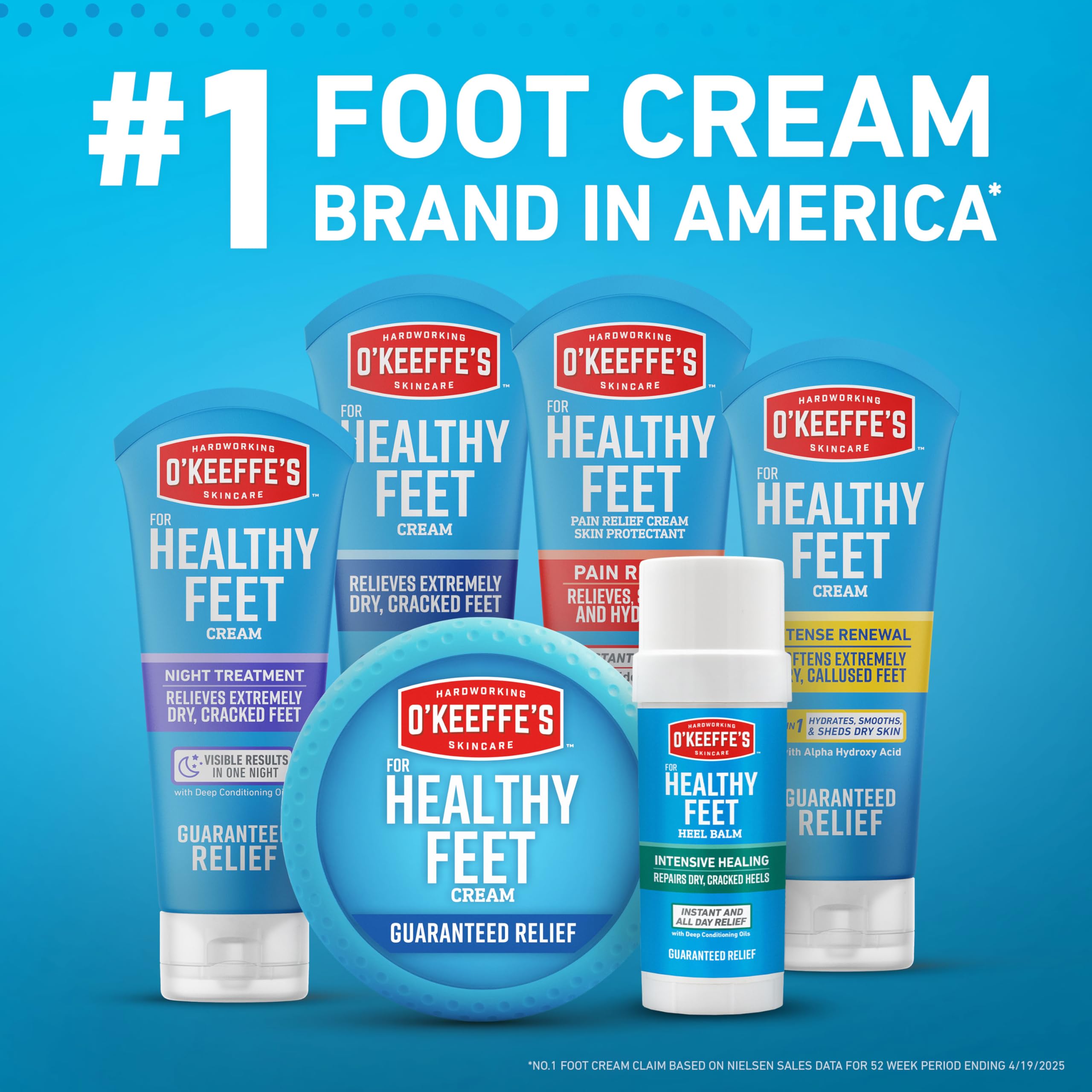 O'Keeffe's for Healthy Feet Foot Cream - 7 oz Tube (1 Pack) - Guaranteed Relief for Extremely Cracked, Dry Feet, Repairing Skincare, Instantly Boosts and Retains Moisture Levels