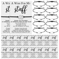 Huquary 100 Sets Staff Appreciation Gifts Cna Week Gifts Bulk 2026 Team Puzzle Piece Bracelet Bulk with Thank You Postcard a Wish for My Staff Inspirational Favors for Nurse, Coworkers, Students