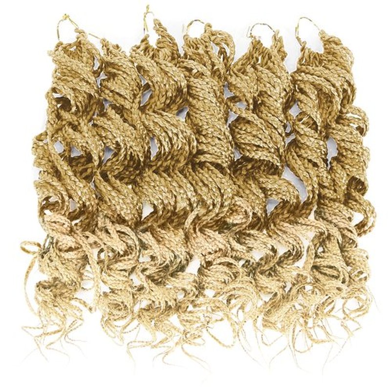 Goddess Curly Box Braids Crochet Braids Hair 3S Wavy Box Braided hair Extension Synthetic Fiber Braiding Hair (18inch, 27/613)
