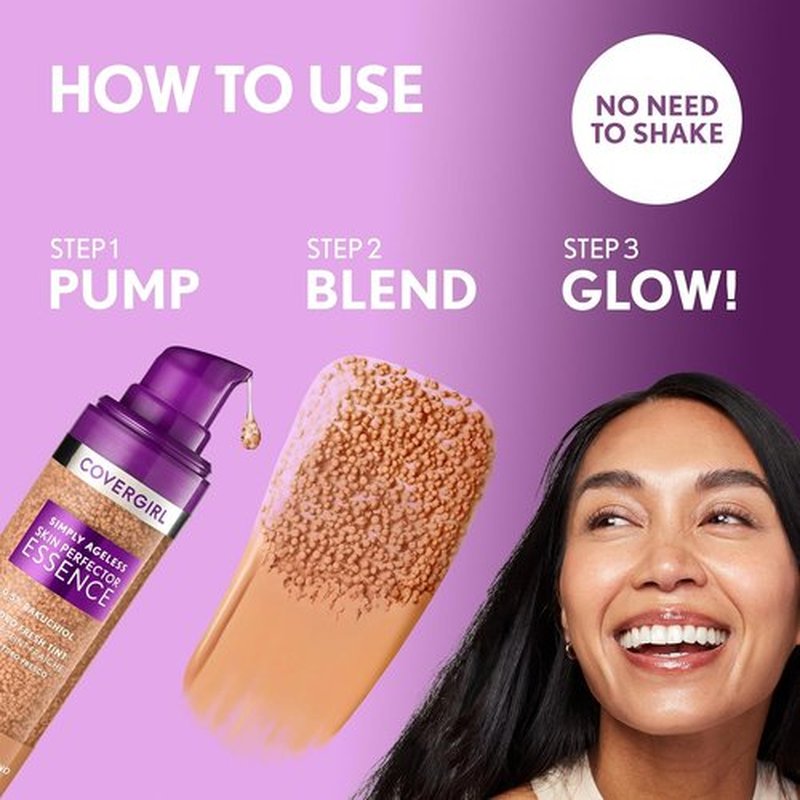 Covergirl Simply Ageless Foundation - Tinted Skincare Makeup Hybrid, 40 Medium, Radiant Finish, 1.0oz