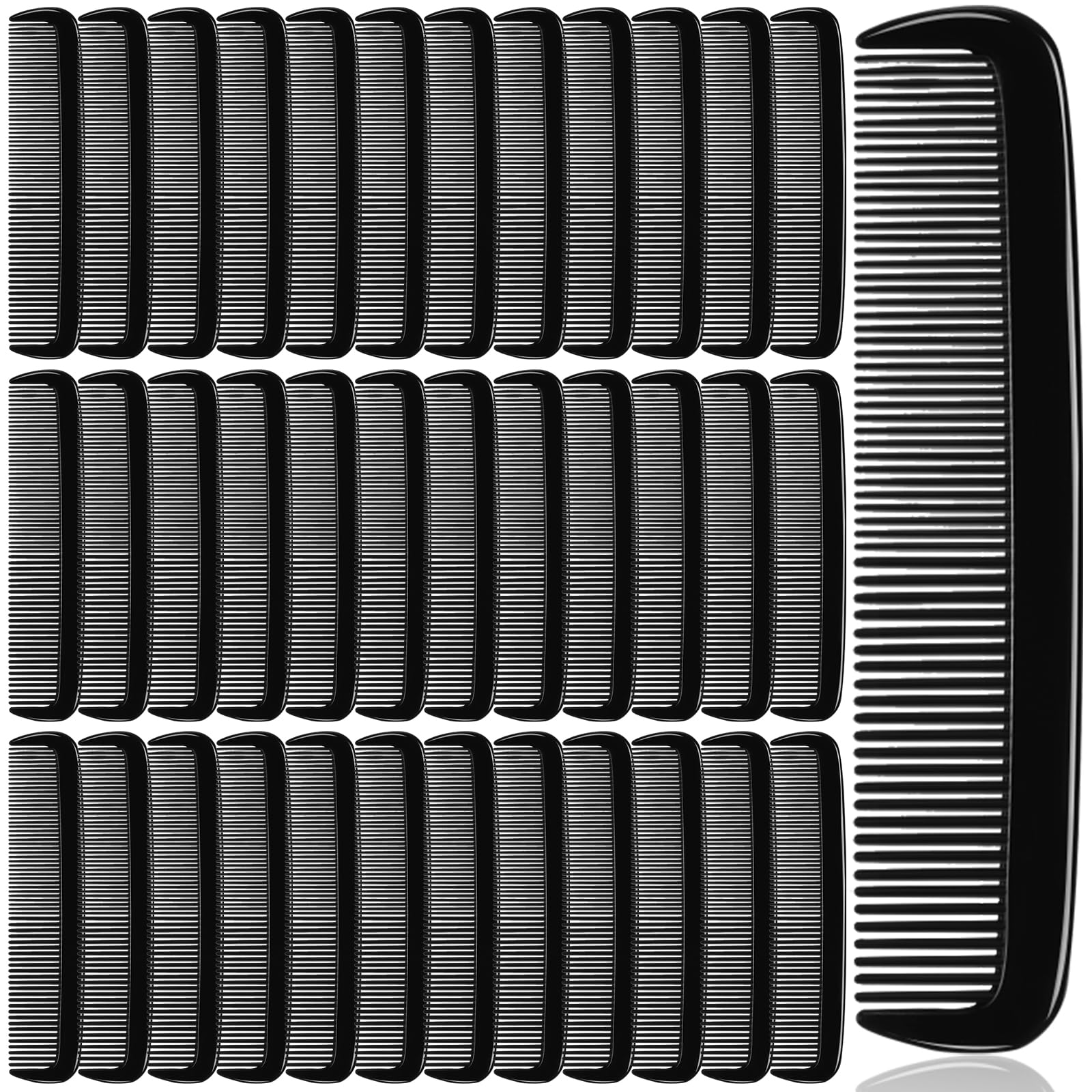 Yaomiao 500 Pieces Pocket Comb Bulk 5 Inch Plastic Hair and Travel Fine Tooth Combs for Women Men Beard Styling Dressing(Black)
