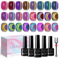 SUPWEE Magnetic Nail Polish Gel, 12 Colors Cat Eye Gel Nail Polish Set with Magnet, High Glossy, UV Lamp Cure, Vegan, Non Toxic, Long Lasting, 0.24fl oz