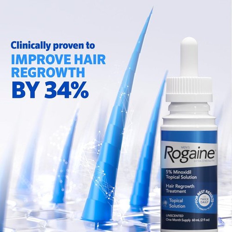Regine Switzerland Men’s Rogaine Extra Strength Minoxidil - Clinically Proven Hair Regrowth Solution | 3 Bottles, 5% Formula