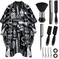 Barber Cape 13Pcs with Neck Duster Brush Adjustable, Extra Long Hair Cutting Cape 63" x 55" Profesional Barber Accessories for Men/Adults/Barber/Salon/Clients/Home/Women/Kids