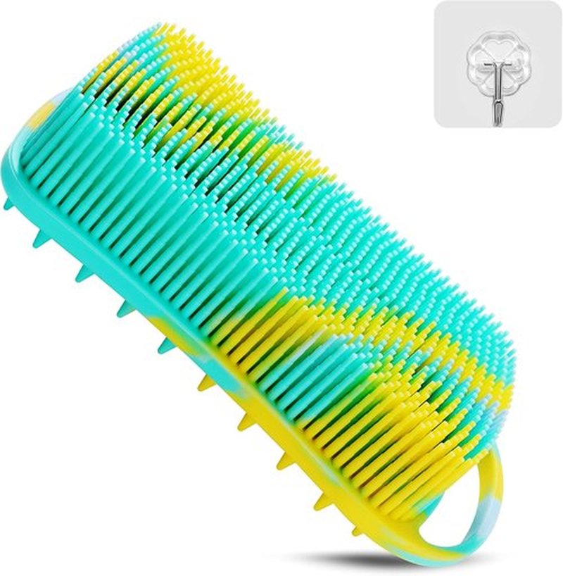 Skiennix Silicone Body Scrubber - Gentle Exfoliating Bath Brush for Women | Travel-Friendly Deep Clean & Massage